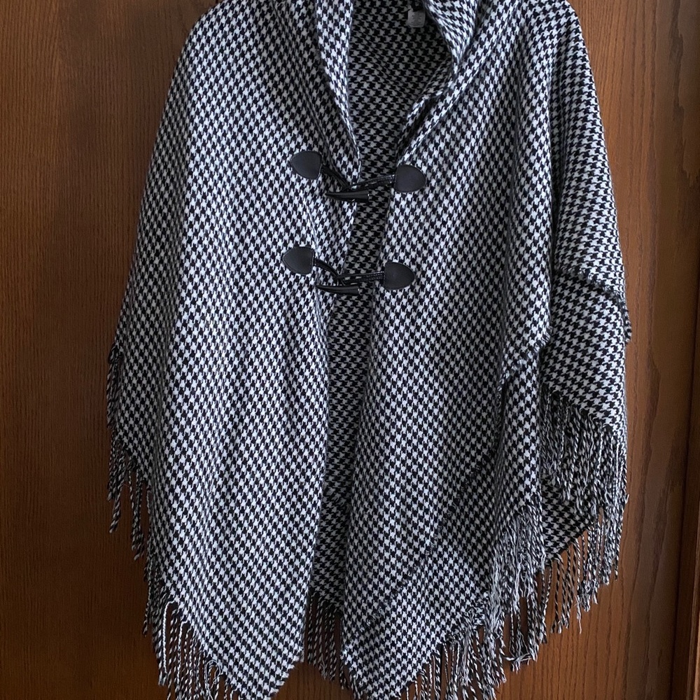 Black and white poncho